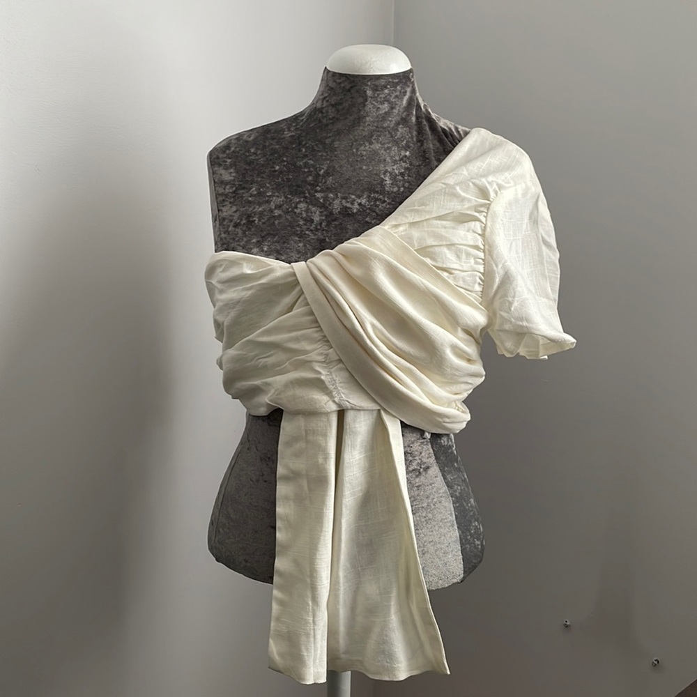 NWT Shein Linen White Crop Top